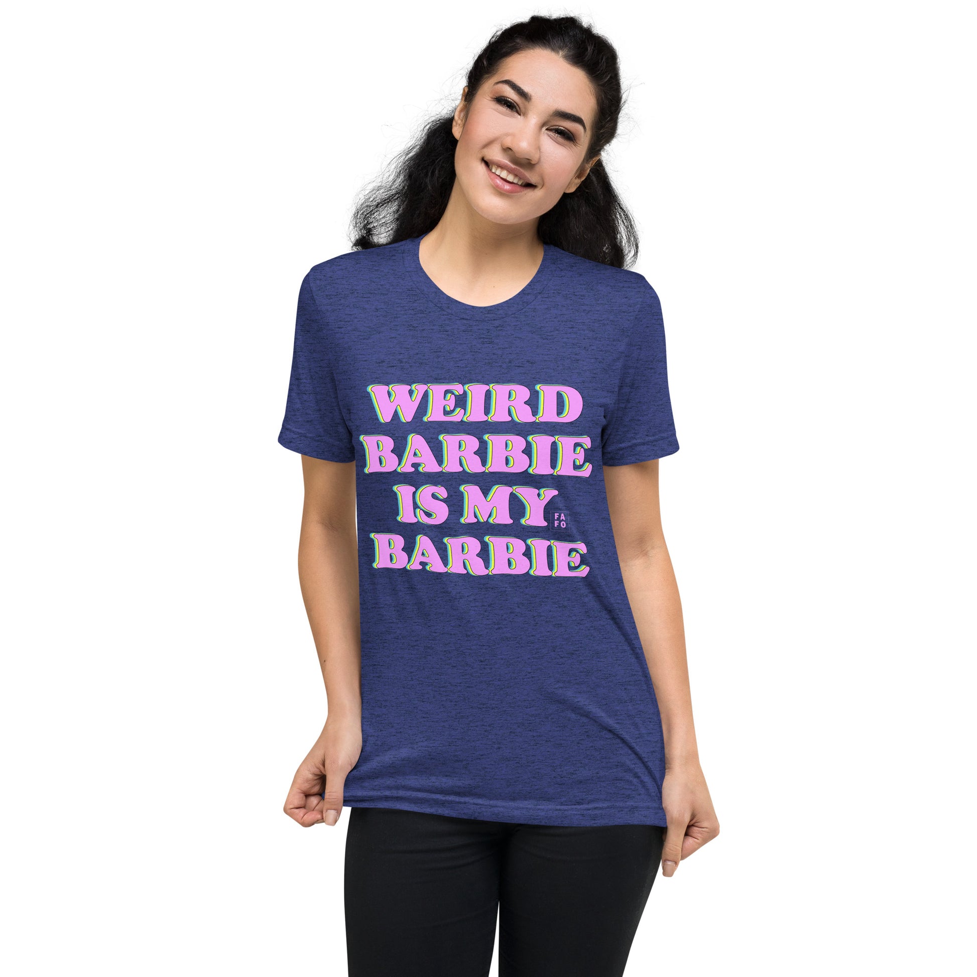 Women's Tri-blend Jersey Tee - Weird Barbie is My Barbie - FAFO Sportswear