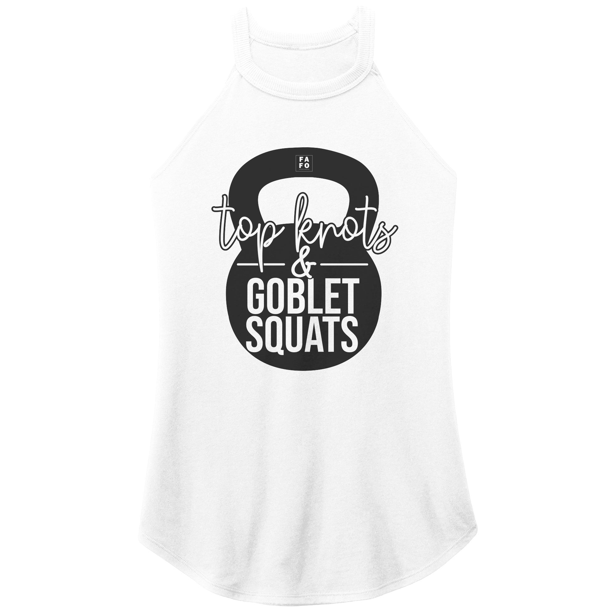 Rocker Tank - Goblet Squats - White