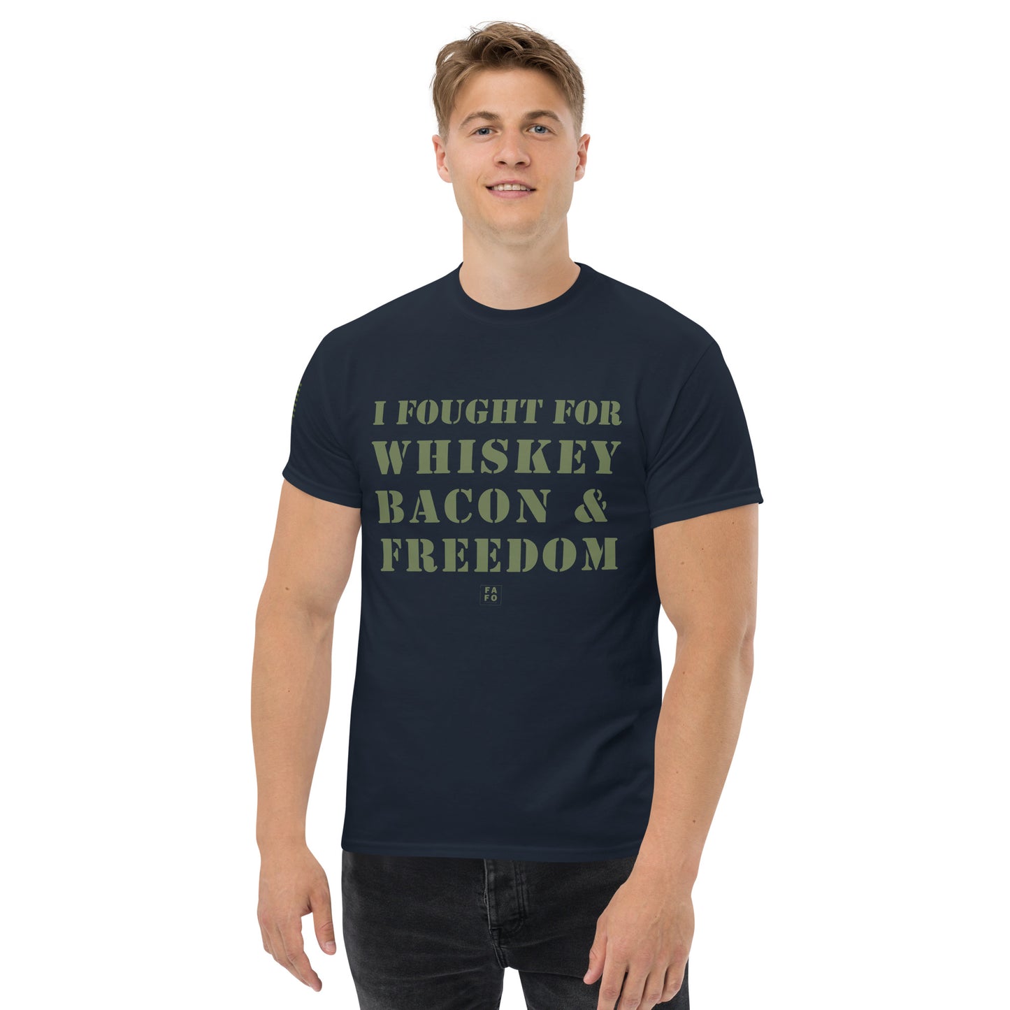 Men's Tee - Whiskey Bacon Freedom - FAFO Sportswear