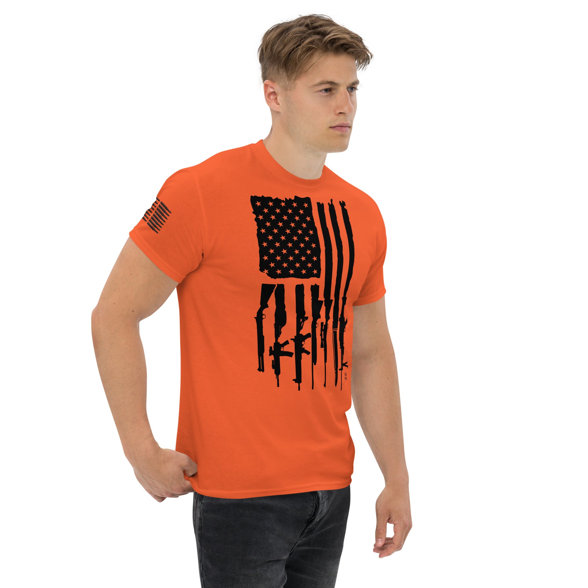Men's Gildan Cotton Tee - Rifle Flag - FAFO Sportswear