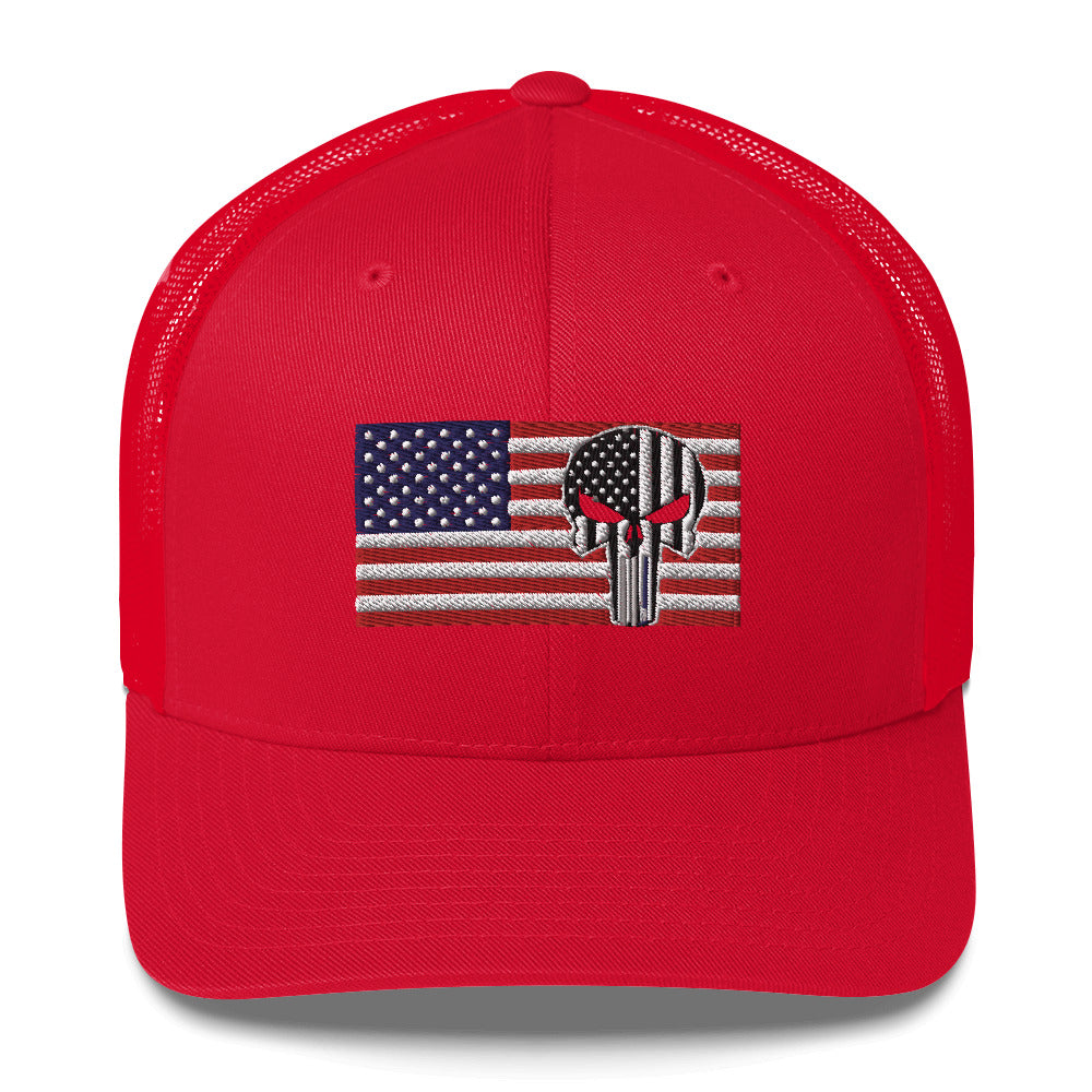 Trucker Cap - Punisher/American Flag - FAFO Sportswear