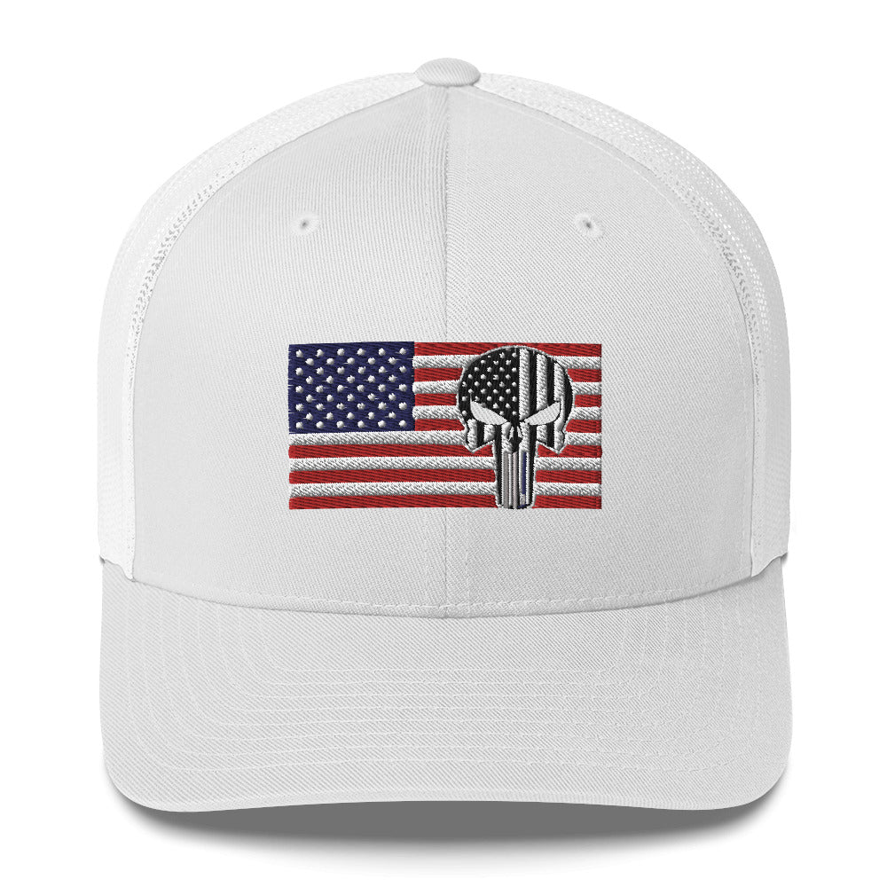 Trucker Cap - Punisher/American Flag - FAFO Sportswear