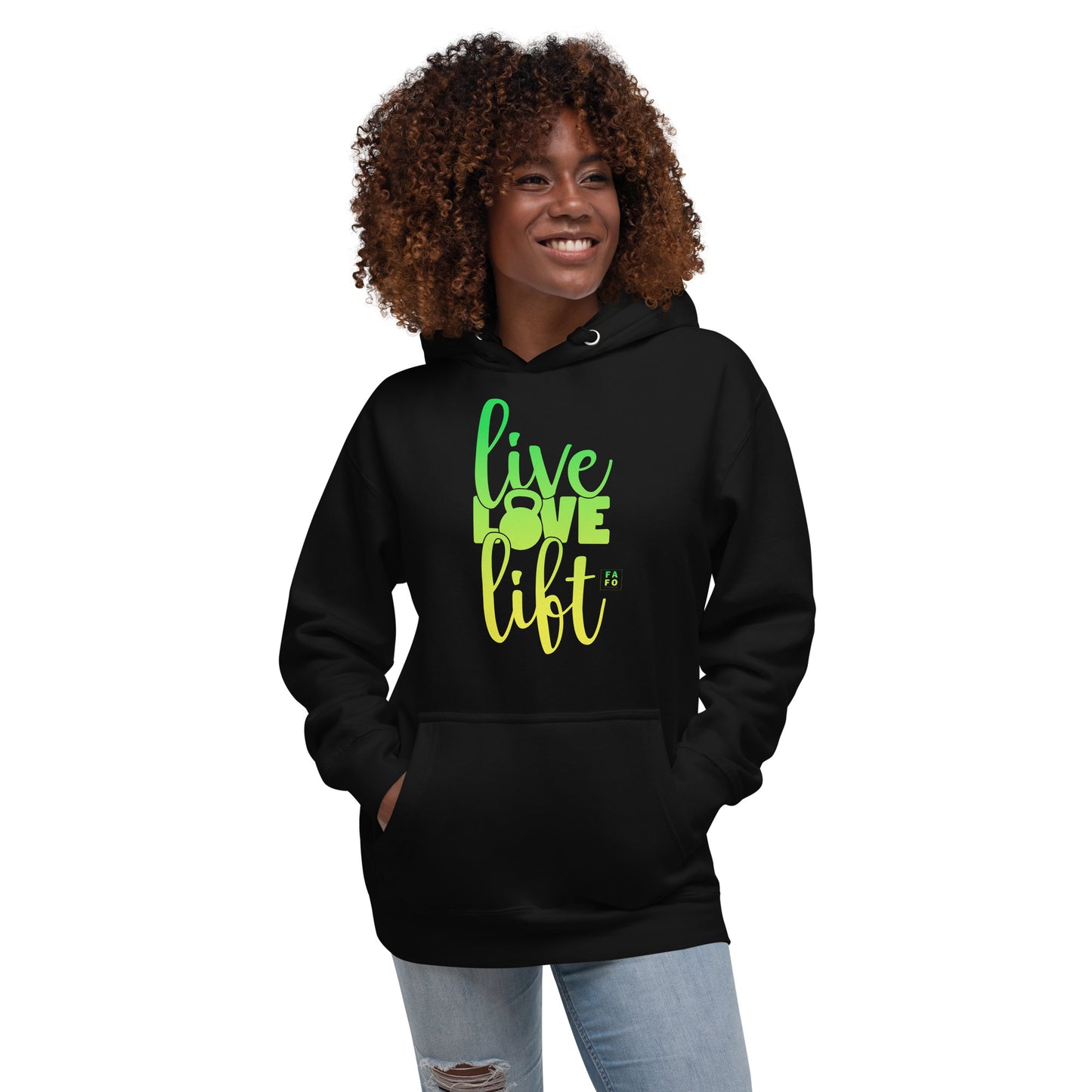Women's Cotton Hoodie - Live, Love, Lift - FAFO Sportswear