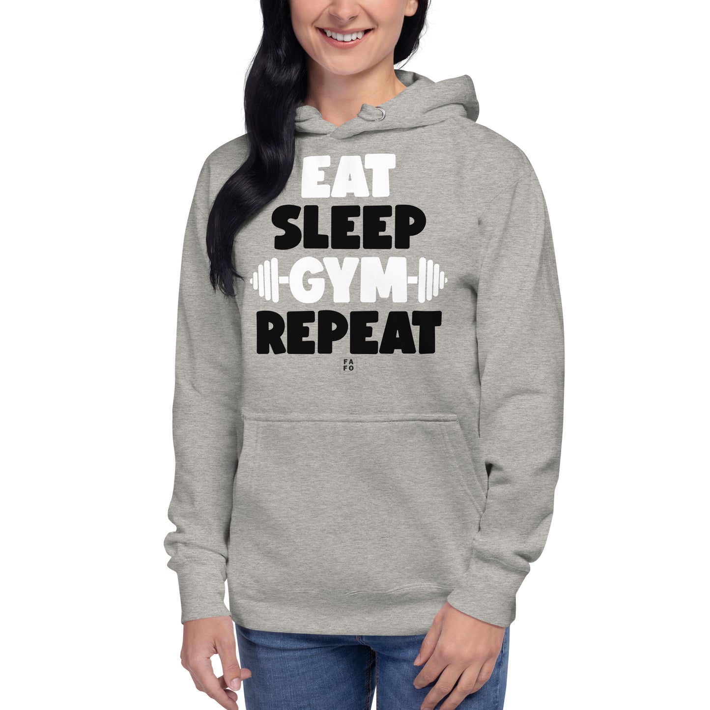 Women's Hoodie - Eat Sleep Gym Repeat - FAFO Sportswear