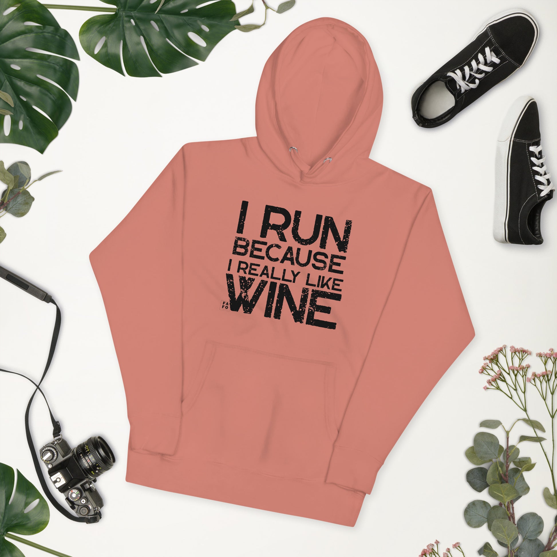Women's Hoodie - I Run Because I Like Wine - FAFO Sportswear