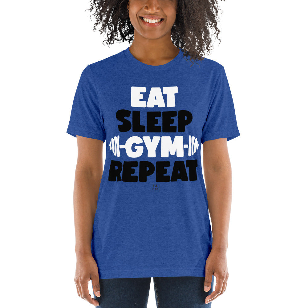 Women's Tri-blend Jersey Tee - Eat Sleep Gym Repeat - FAFO Sportswear