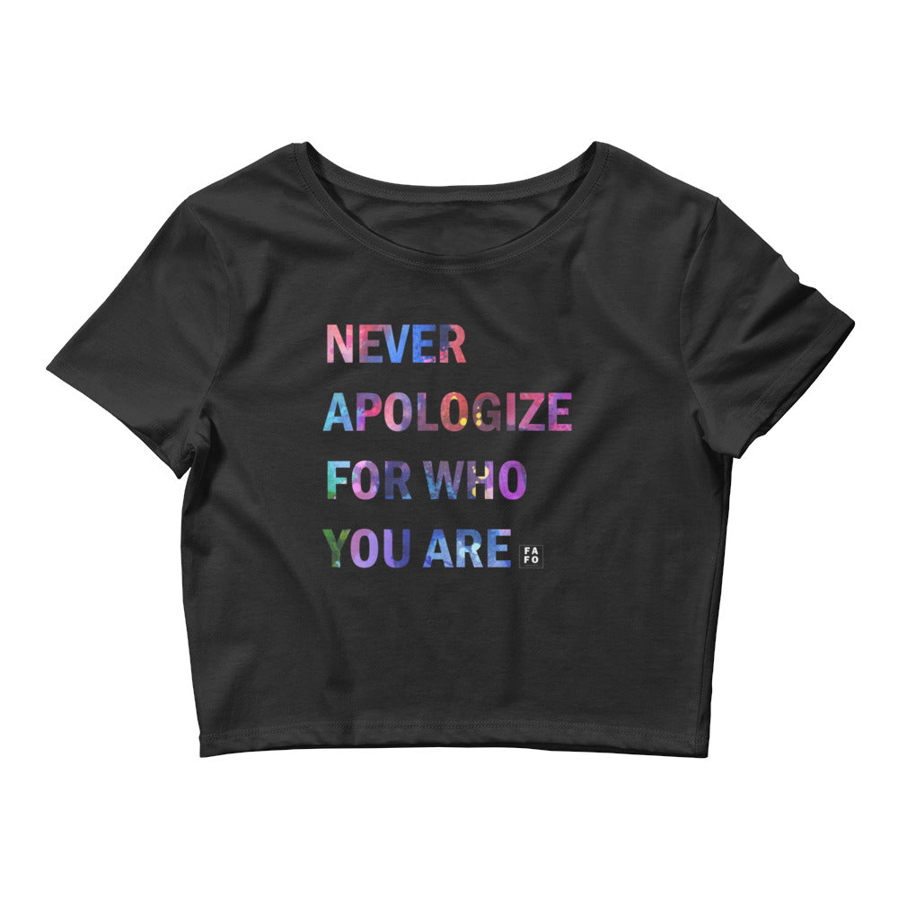 Women’s Crop Tee - Never Apologize - FAFO Sportswear