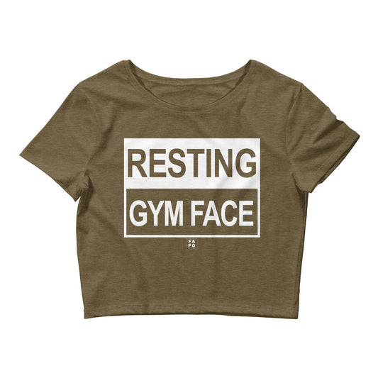 Women’s Crop Tee - Resting Gym Face - FAFO Sportswear