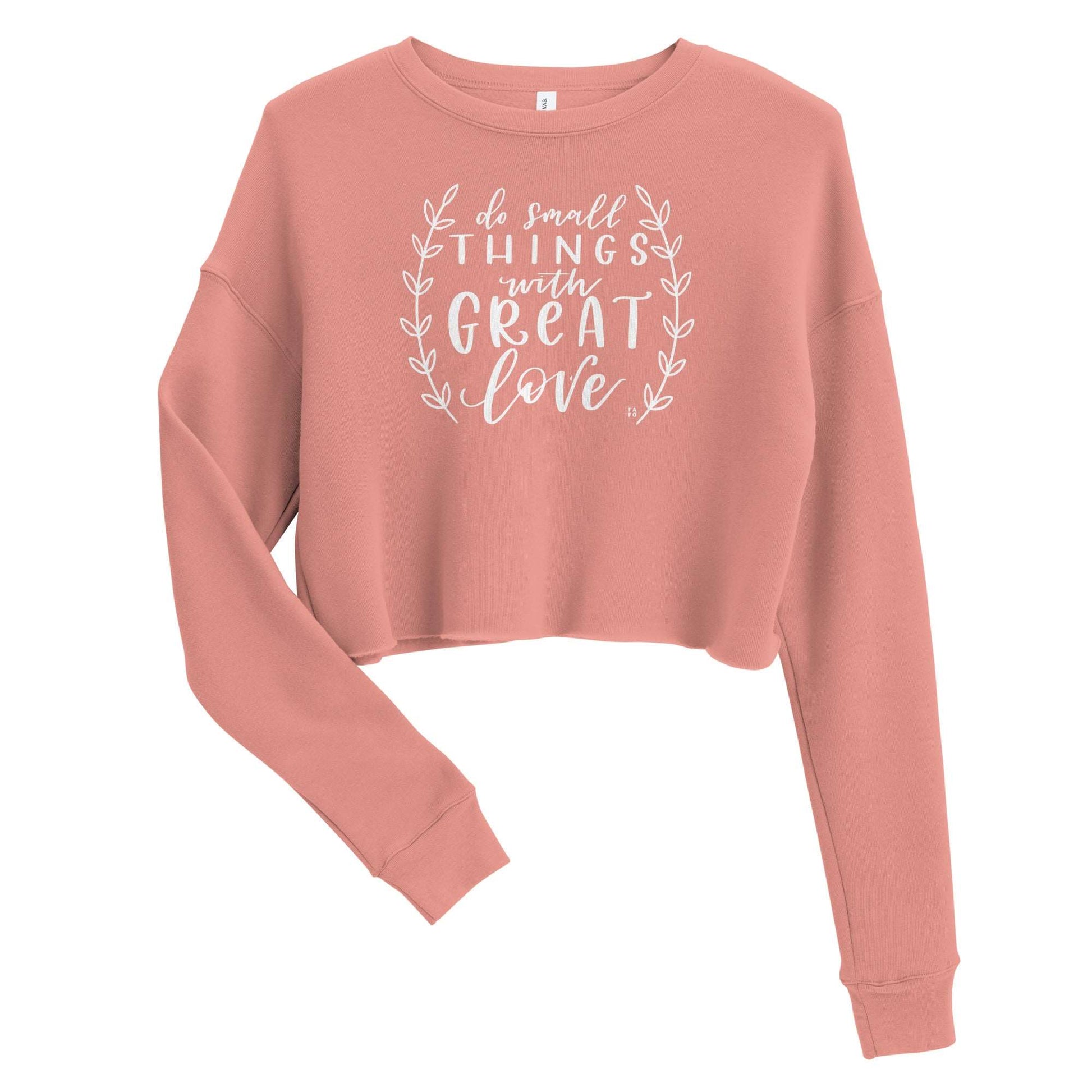Women's Crop Sweater - Do Small Things - Blush Pink