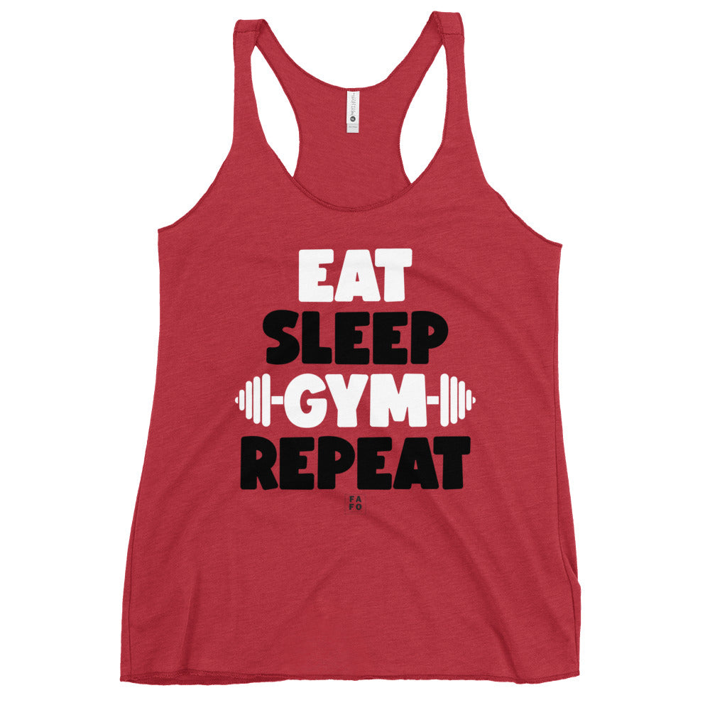 Next Level Racerback Tank - Eat Sleep Gym Repeat - FAFO Sportswear