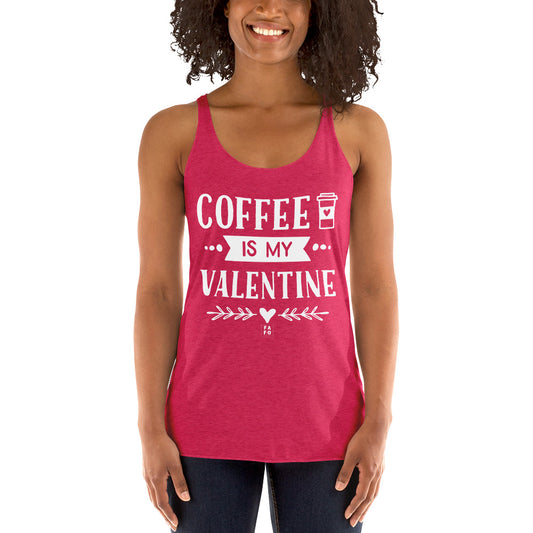 Next Level Racerback Tank - Coffee is My Valentine Pink - FAFO Sportswear - Lifestyle