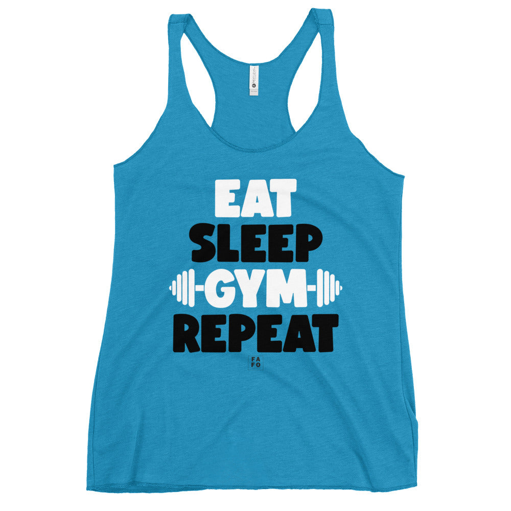 Next Level Racerback Tank - Eat Sleep Gym Repeat - FAFO Sportswear